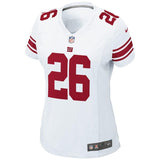 Saquon Barkley #26 New York Giants Women's White/Royal Game Jersey