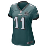 Carson Wentz #11 Philadelphia Eagles Women's Midnight Green Super Bowl LII Champions Patch Game Jersey