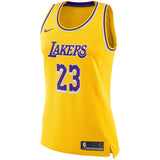 LeBron James #23 Los Angeles Lakers Women's Gold Swingman Jersey - Icon Edition