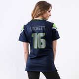Tyler Lockett #16 Seattle Seahawks Women's College Navy Game Jersey