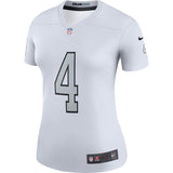 Derek Carr #4 Oakland Raiders Women's White Color Rush Legend Jersey
