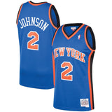 Larry Johnson #2 New York Knicks Blue 1991-92 Hardwood Classics Mens Swingman Jersey