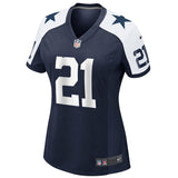 Ezekiel Elliott #21 Dallas Cowboys Women's Navy Alternate Game Jersey