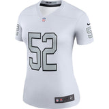 Khalil Mack #52 Oakland Raiders Women's White Color Rush Legend Jersey