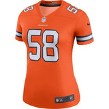 Von Miller #58 Denver Broncos Women's Orange Color Rush Legend Jersey