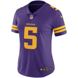 Teddy Bridgewater #5 Minnesota Vikings Women's Purple Color Rush Limited Jersey