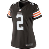 Johnny Manziel #2 Cleveland Browns Historic Logo Women's Brown Limited