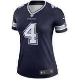 Dak Prescott #4 Dallas Cowboys Women's Navy Legend Jersey