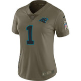 Cam Newton #1 Carolina Panthers Women's Olive Salute to Service Limited Jersey