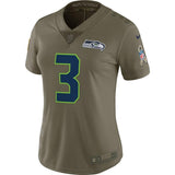 Russell Wilson #3 Seattle Seahawks Women's Olive Salute to Service Limited Jersey