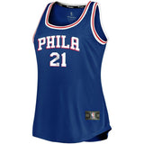 Joel Embiid #21 Philadelphia 76ers Women's Royal Fast Break Tank Jersey