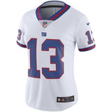 Odell Beckham Jr #13 New York Giants Women's White Color Rush Limited Jersey