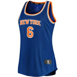 Kristaps Porzingis #6 New York Knicks Women's Royal Fast Break Tank Jersey