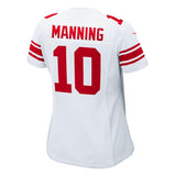 Eli Manning #10 New York Giants Women's White Game Jersey