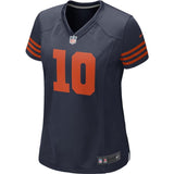 Mitchell Trubisky #10 Chicago Bears Women's Navy Throwback Game Jersey