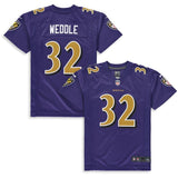 Eric Weddle #32 Baltimore Ravens Youth Purple Color Rush Player Game Jersey