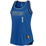 Dennis Smith Jr #1 Dallas Mavericks Women's Royal Fast Break Tank - Icon Edition
