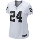 Marshawn #24 Lynch Oakland Raiders Women's White/Black Game Jersey