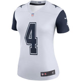 Dak Prescott #4 Dallas Cowboys Women's White Color Rush Legend Jersey