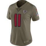Julio Jones #11 Atlanta Falcons Women's Olive Salute to Service Limited Jersey
