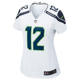 Fan 12 Seattle Seahawks Women's White Game Jersey