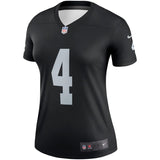 Derek Carr #4 Oakland Raiders Women's Black Legend Jersey
