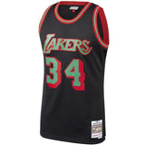 Shaquille O'Neal #34 Los Angeles Lakers Black 1996-97 Hardwood Classics Christmas Swingan Jersey