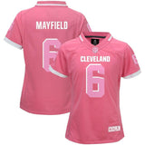 Baker Mayfield #6 Cleveland Browns Girls Youth Pink Bubble Gum Jersey