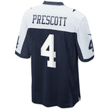 Dak Prescott #4 Dallas Cowboys Youth Navy Throwback Game Jersey