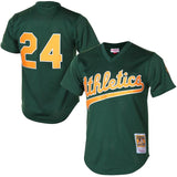 Rickey Henderson Oakland Athletics Green 1998 Cooperstown Mesh Batting Practice Jersey