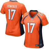 Brock Osweiler #17 Denver Broncos Women's Orange Game Jersey