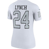 Marshawn Lynch #24 Oakland Raiders Women's White Color Rush Legend Jersey