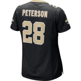 Adrian Peterson #28 New Orleans Saints Women's Black Game Jersey