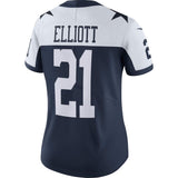 Ezekiel Elliott #21 Dallas Cowboys Women's Navy Alternate Vapor Untouchable