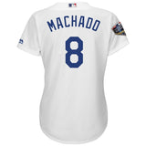 Manny Machado #8 Los Angeles Dodgers Women's White 2018 World Series