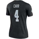 Derek Carr #4 Oakland Raiders Women's Black Legend Jersey