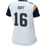 Jared Goff #16 Los Angeles Rams Women's White Game Jersey