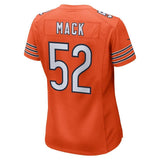 Khalil Mack #52 Chicago Bears Women's Orange Game Jersey