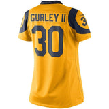 Todd Gurley II #30 Los Angeles Rams Women's Gold Color Rush Limited Jersey
