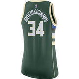 Giannis Antetokounmpo #34 Milwaukee Bucks Women's Green - Icon Edition