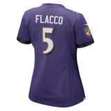 Joe Flacco #5 Baltimore Ravens Women's Purple Patch Game Jersey