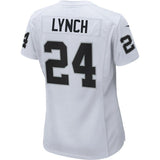 Marshawn #24 Lynch Oakland Raiders Women's White/Black Game Jersey