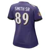 Steve Smith Sr #89 Baltimore Ravens Women's Purple Patch Game Jersey