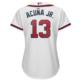 Ronald Acuña Jr. #13 Atlanta Braves Women's White 2019 Home Cool Base