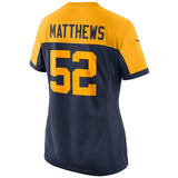Clay Matthews #52 Green Bay Packers Women's Navy Alternate Game Jersey