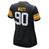 T.J. Watt #90 Pittsburgh Steelers Women's Black Alternate Game Jersey
