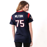 Vince Wilfork #75 Houston Texans Women's Navy Blue Game Jersey