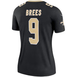 Drew Brees #9 New Orleans Saints Women's Black Legend Jersey