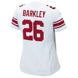 Saquon Barkley #26 New York Giants Women's White/Royal Game Jersey