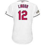 Francisco Lindor #12 Cleveland Indians Women's White 2017 Postseason